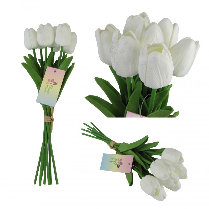 Bukiet tulipanów 7szt. 33cm kolor biały